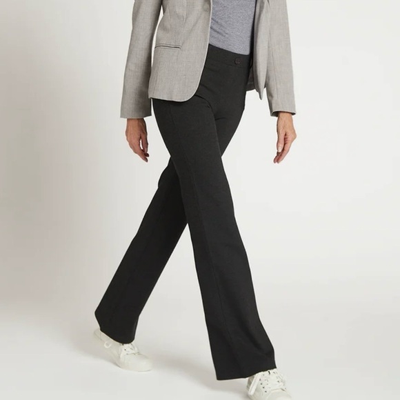 Betabrand Boot‎ Cut Classic Dress Pant Yoga Pant Charcoal Grey Size Medium - Picture 3 of 11